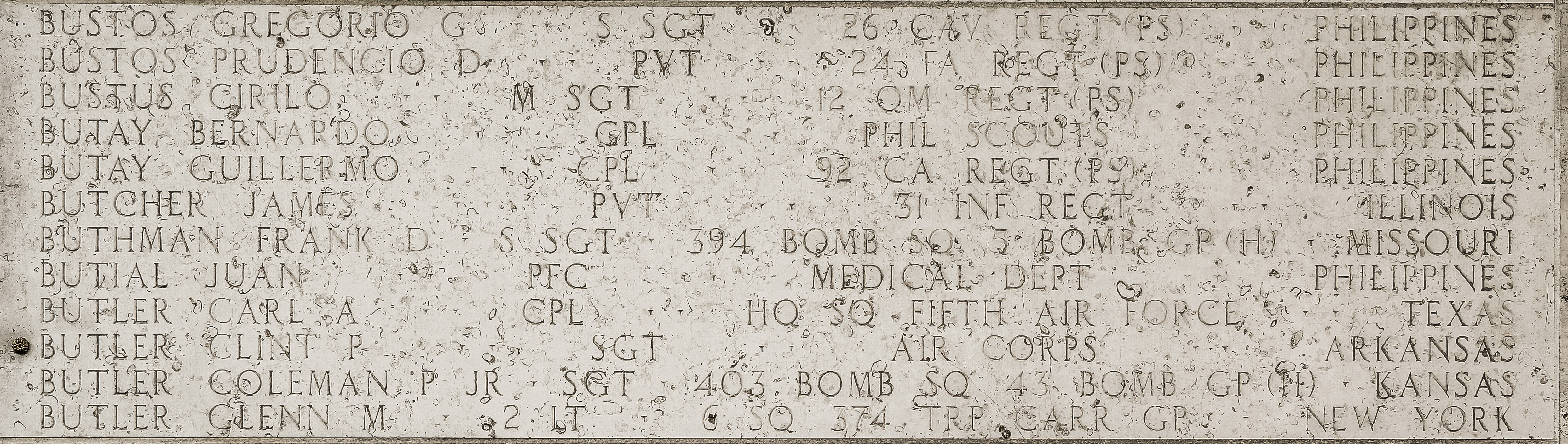 Frank D. Buthman, Staff Sergeant